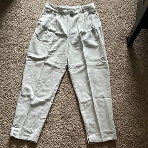 H&M Light Beige Pleated Tapered Trousers